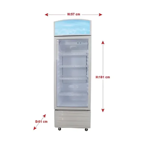ثلاجة عرض بانكول 250 لتر 1باب زجاج - أبيضXLS-250W