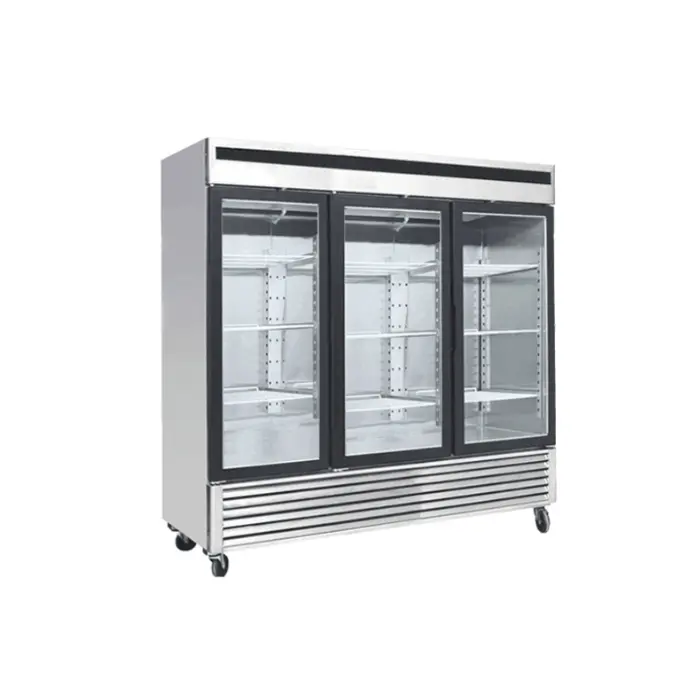 فريزر بانكول رأسي 75 قدم - 3 باب زجاج - ستيل MCF8704 فريزر بانكول