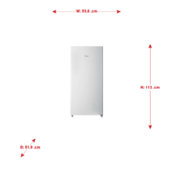 ثلاجة بيسات 5.3 قدم باب واحد - أبيض