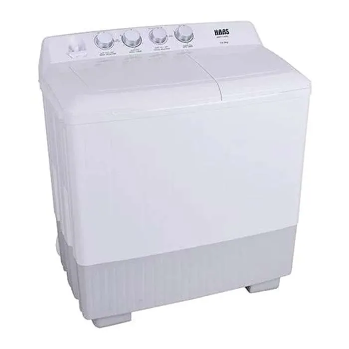 غسالة هاس حوضين 10 كيلو - أبيض غسالة هاس حوضين