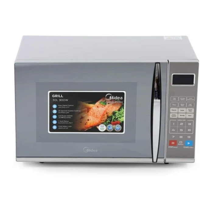 ميكرويف ميديا 30 لتر 900 وات ديجيتال - فضي ميكرويف ميديا