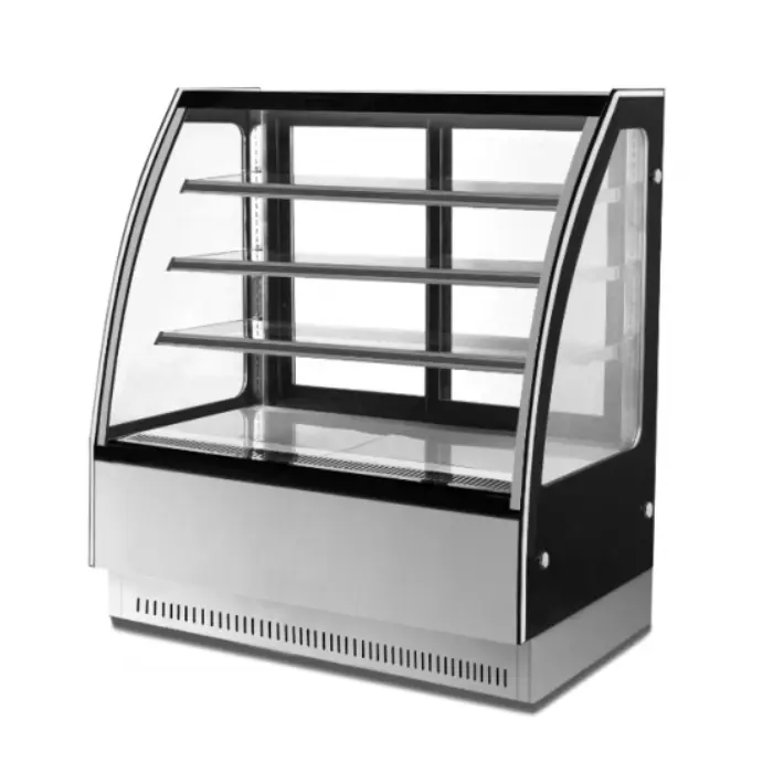 ثلاجة عرض بانكول حلويات 1.2متر - مقوس - ستيل GN-1200C3(ss) ثلاجة عرض