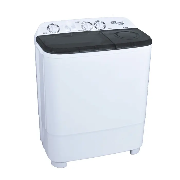 غسالة 6 كيلو حوضين سوبر جنرال - أبيض Ksgw66n غسالة 6 كيلو حوضين