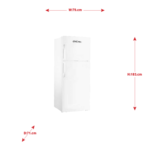 ثلاجة جي في سي برو بابين 19 قدم - أبيض