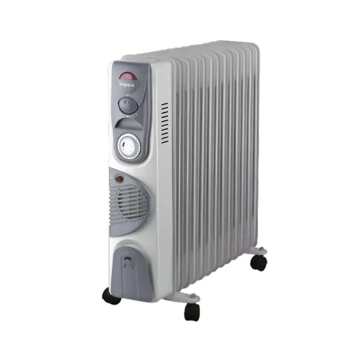 دفاية زيت امبكس مع مروحة 13 ريشة 2500 وات - أبيض دفاية زيت امبكس