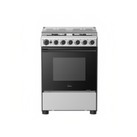 فرن ميديا غاز 4 شعلات 60*60 سم أمان كامل - فضي