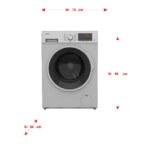 ⁦غسالة اتوماتيك 9 كيلو ارو تعبئة أمامية فضي انفيرتر⁩ - الصورة ⁦2⁩