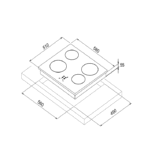 ⁦مسطح كهرباء بلت ان ماستر جاز - 4 عيون سيراميك - 60 سم - بولندي⁩ - الصورة ⁦4⁩