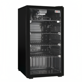 ثلاجة عرض صغيرة سرين باب واحد زجاج 3.2 قدم – أسود