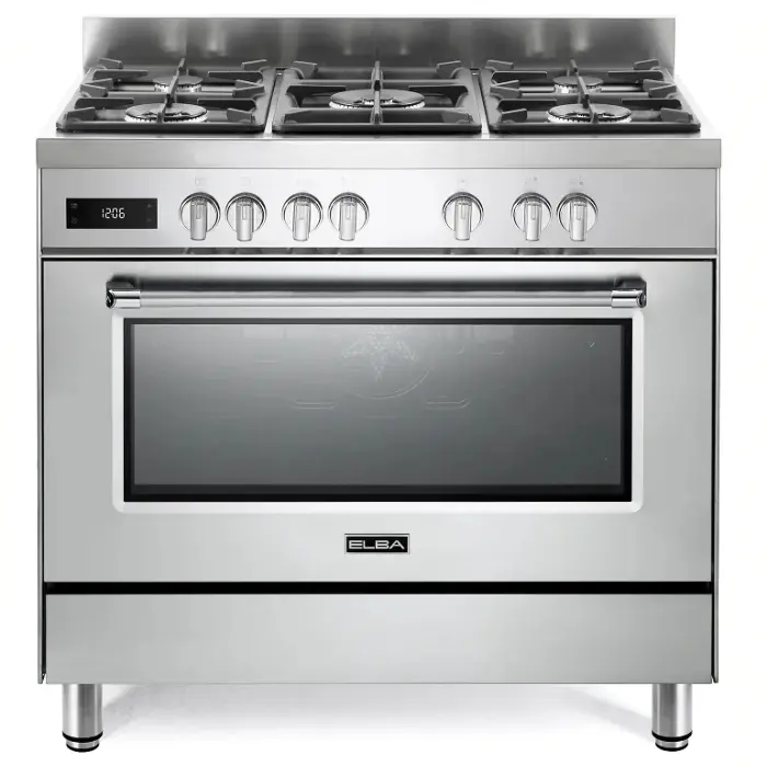 فرن البا غاز وكهربا فري ستاند 5 عيون 90 سم – ستيل EX 965 M SA فرن البا