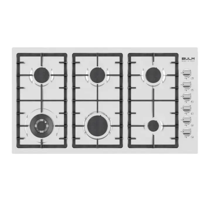 بوتاجاز مسطح غاز بولم بلت ان 90 سم - 6 عين - ستيل B90-645X بوتاجاز مسطح غاز