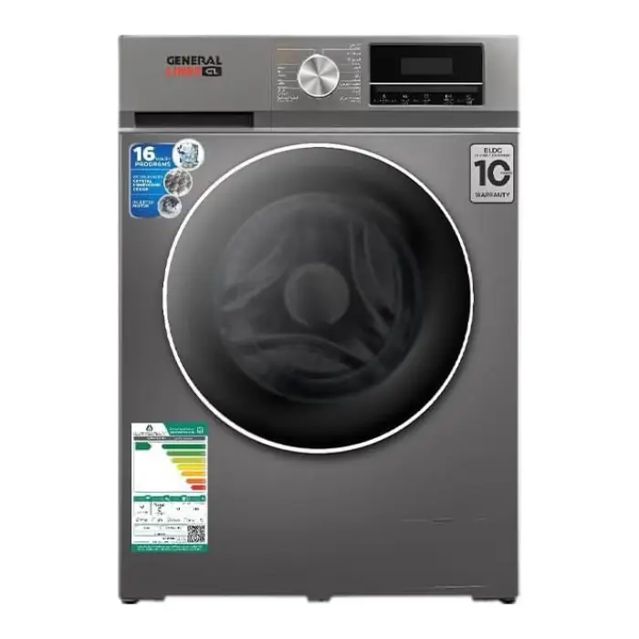 غسالة اتوماتيك جنرال لاينز امامية 12 كيلو - انفرتر - ستيل GLWF1207S غسالة اتوماتيك