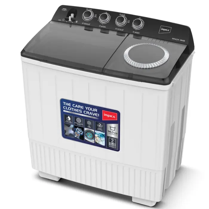 غساله حوضين امبكس 14 كيلو - أبيض* أسود WM4214 غساله حوضين