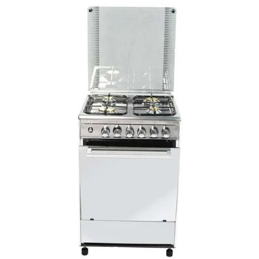 فرن غاز تكنو جاز 55 * 55 سم 4 عيون - ستيل Tcn2055