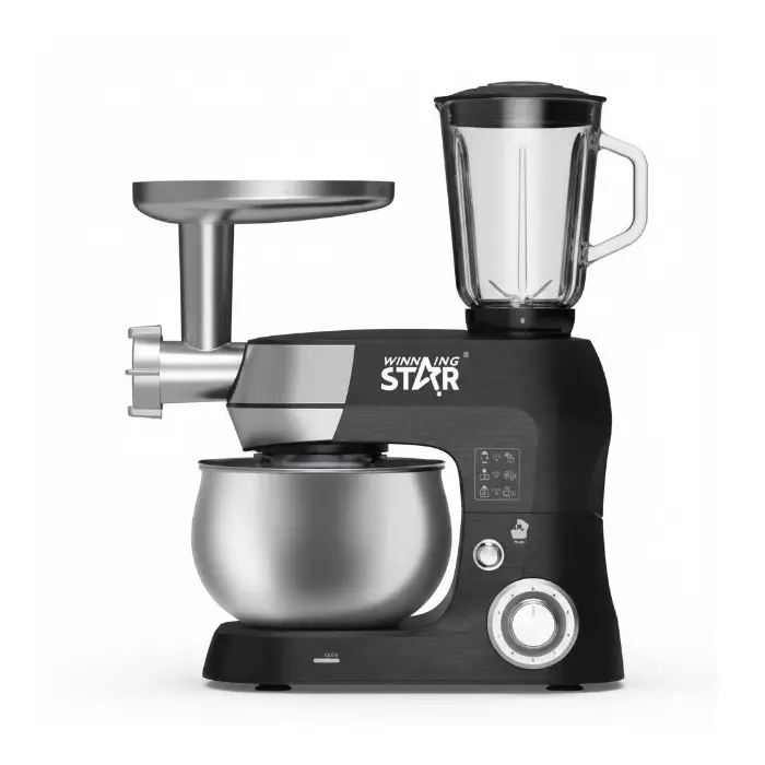 محضر طعام ويننج ستار سعة 5 لتر , 6 سرعات , 2000 واط اسود فضي ST-5305 محضر طعام