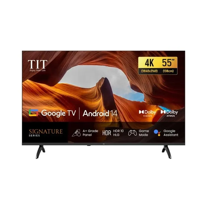 شاشة 55 بوصة سمارت تي اي تي أندرويد 14 - 4K - اسود 55G2025 شاشة 55 بوصة سمارت